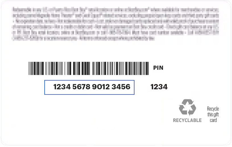 Gift Card Number Helper Image