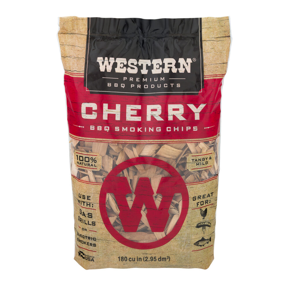 image of Premium BBQ Products Cherry BBQ Smoking Chips, 180 cu in