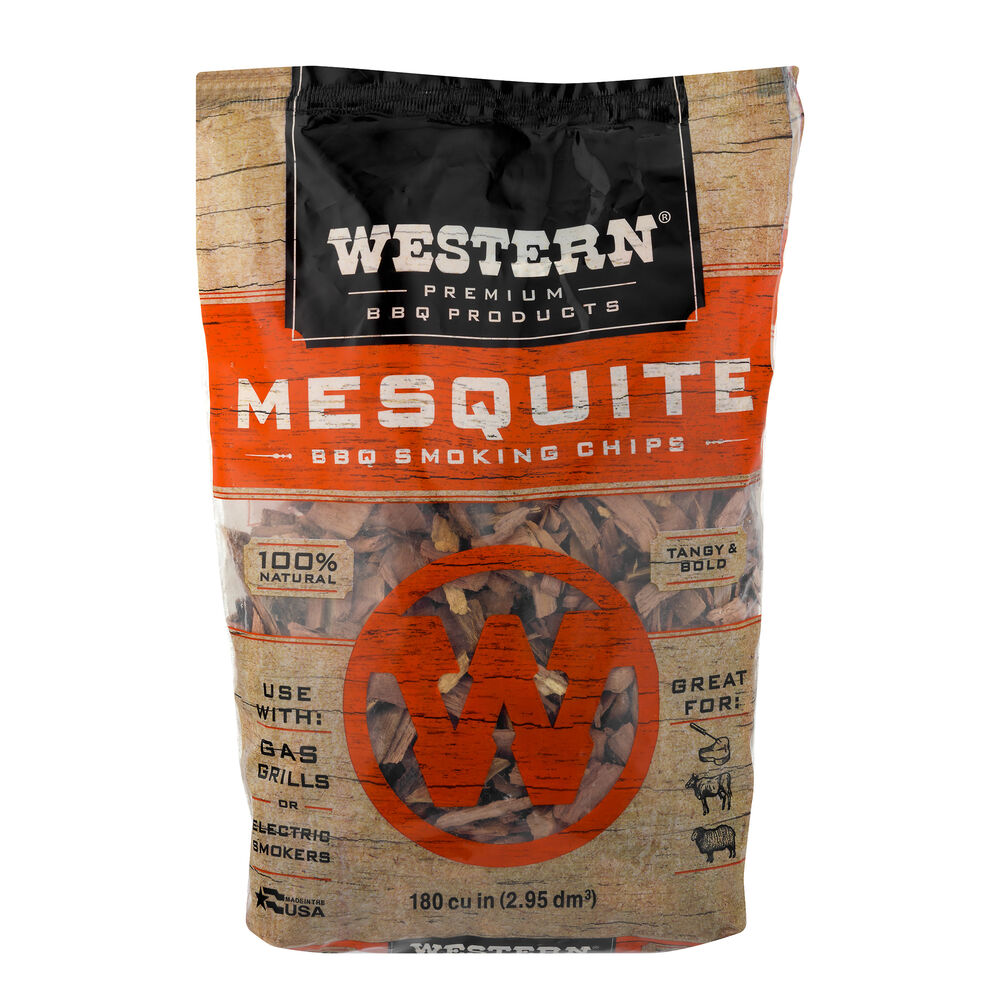 image of Premium BBQ Products Mesquite BBQ Smoking Chips, 180 cu in