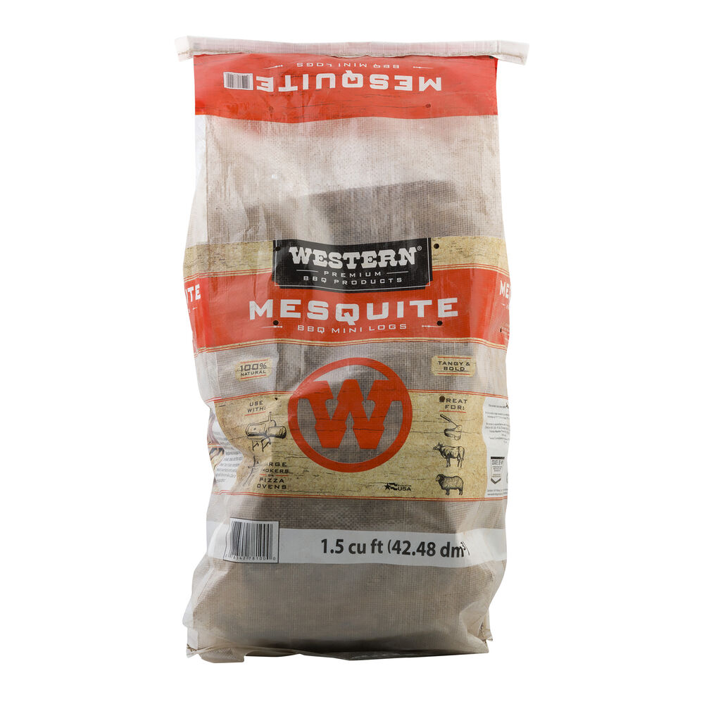 image of Premium BBQ Products Mesquite BBQ Mini Logs, 1.5 cu ft