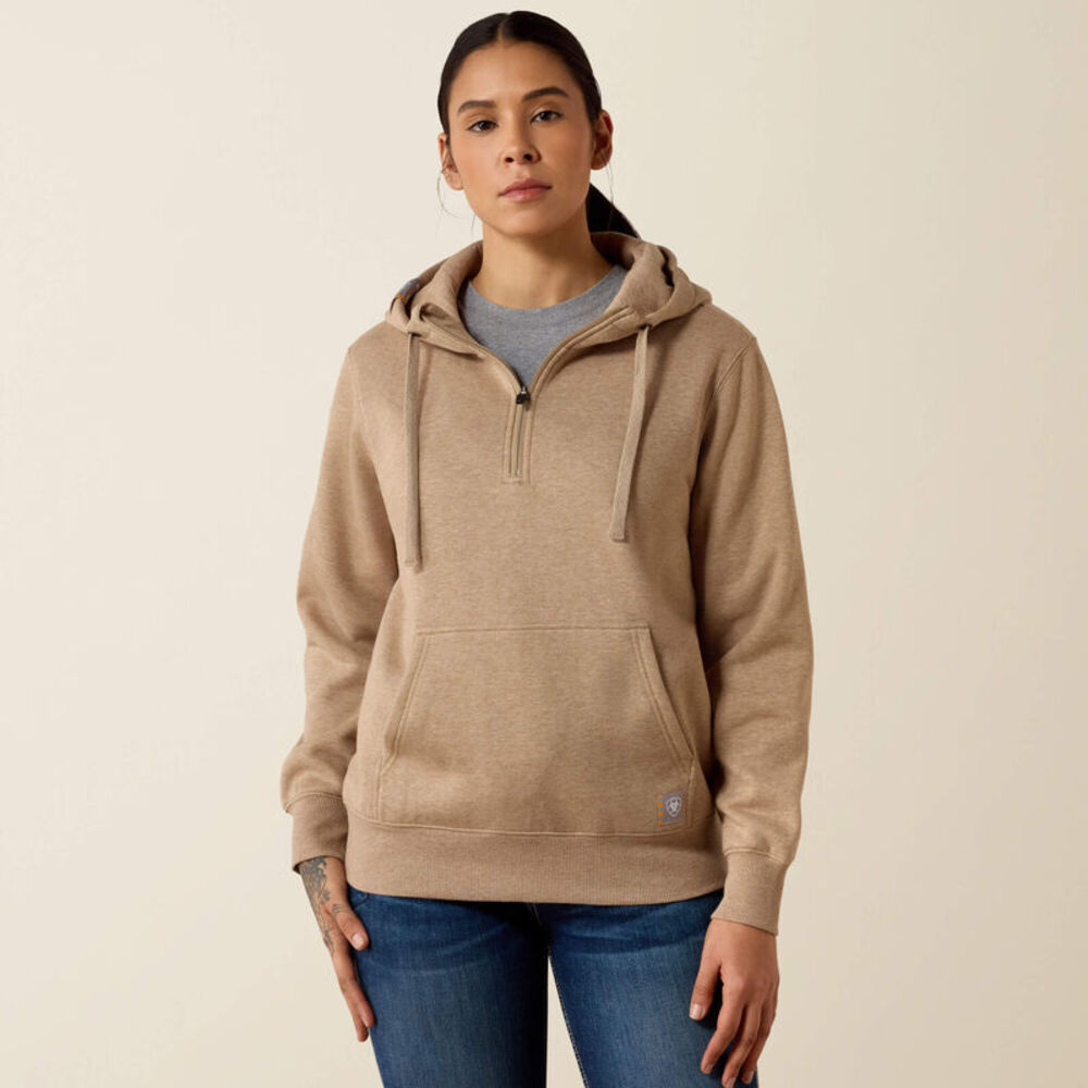 image of Women's Rebar Skill Set 1/2 Zip Hoodie, Dark Oatmeal Heather