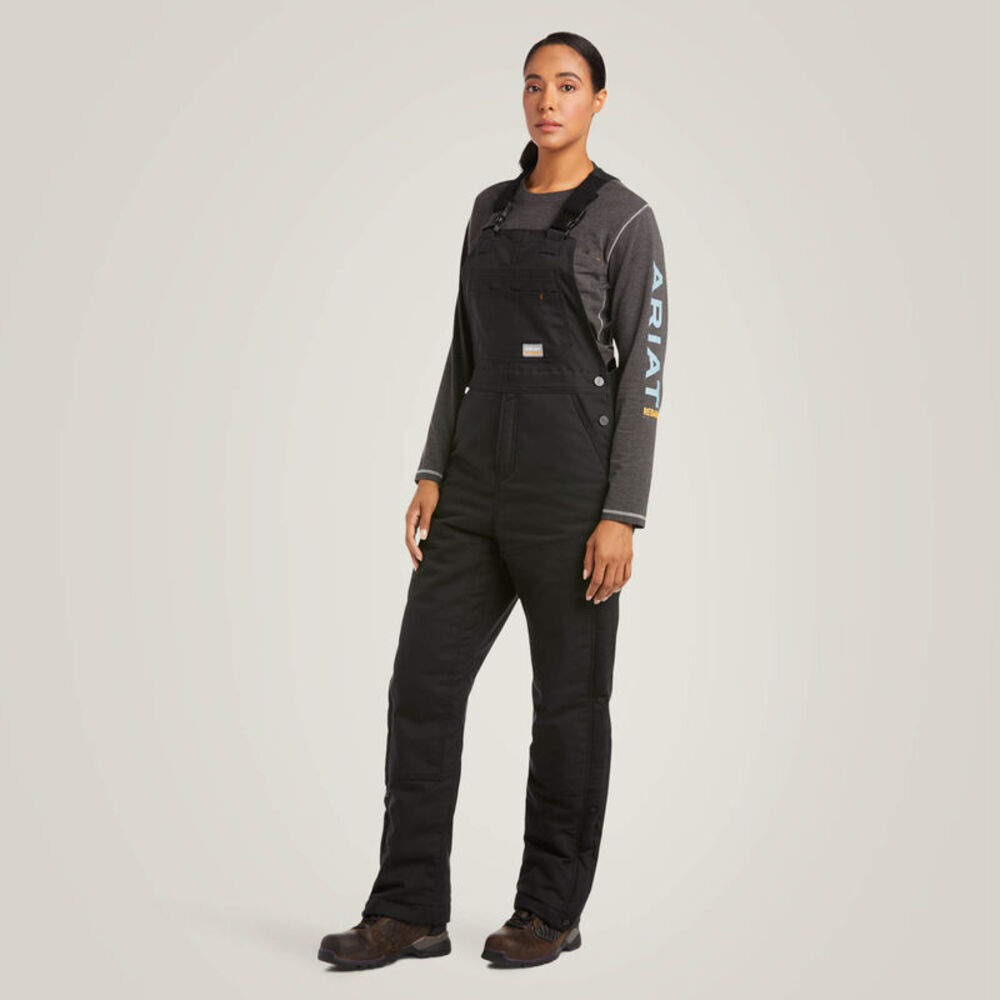 image of Women's Rebar DuraCanvas Stretch Insulated Bib, Black