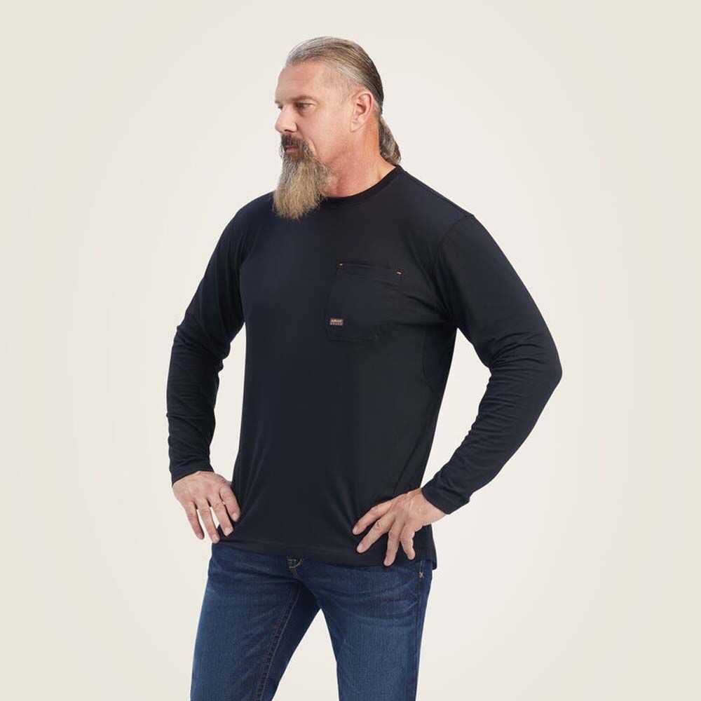 image of Men's Rebar Workman Reflective Flag Graphic T-Shirt, Black