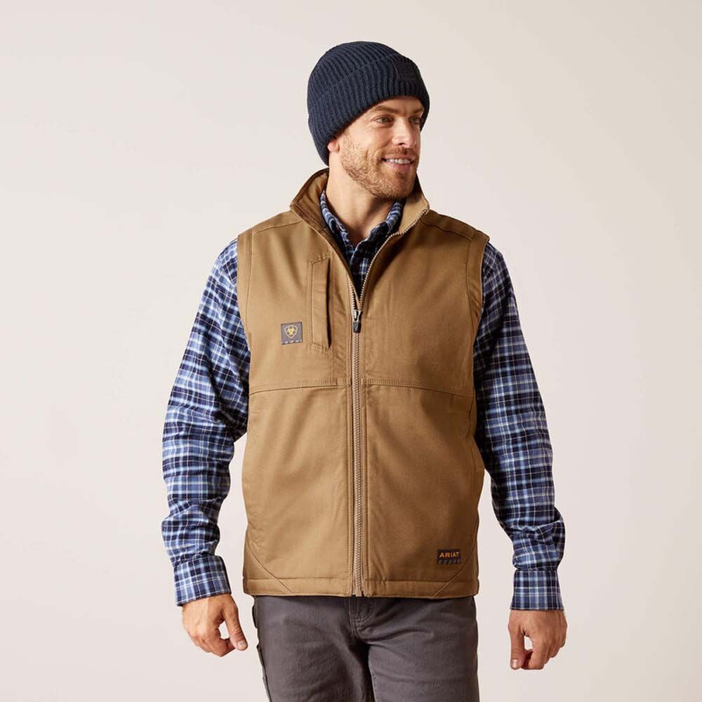 image of Men's Rebar DuraCanvas Vest, Field Khaki