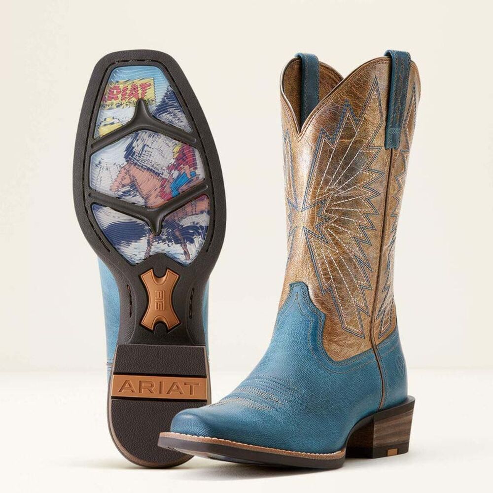 image of Women's Decatur Western Boot, Indigo Dreams/Pearlized Tan