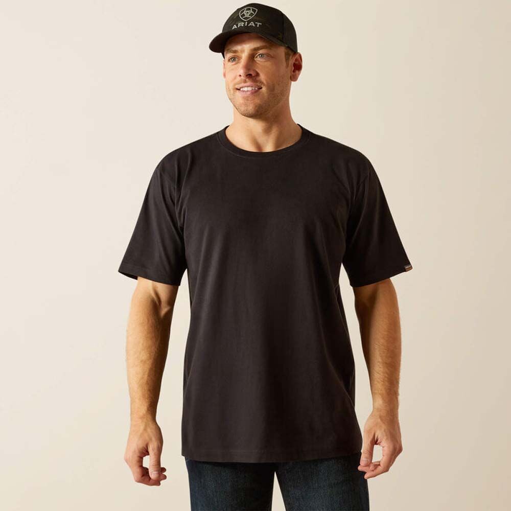 image of Men's Rebar Cotton Strong Standard Short Sleeve T-Shirt, Black