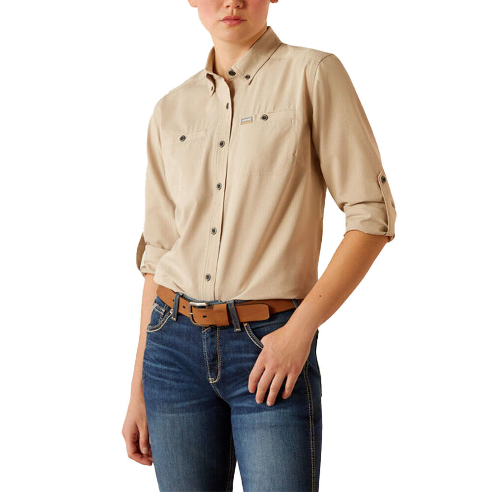 image of Women's Rebar Made Tough 360 Airflow DuraStretch Work Shirt- Island Fossible
