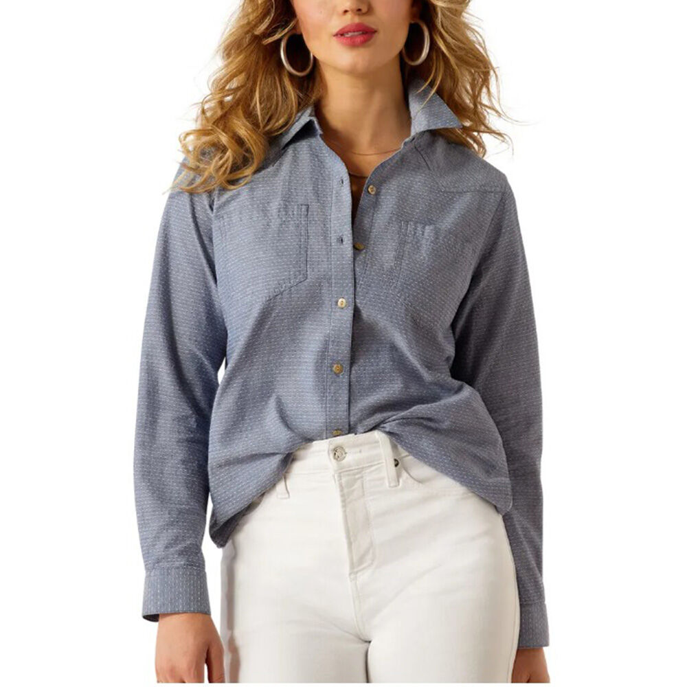 image of Women's Billie Jean Shirt- Chambray Dobby