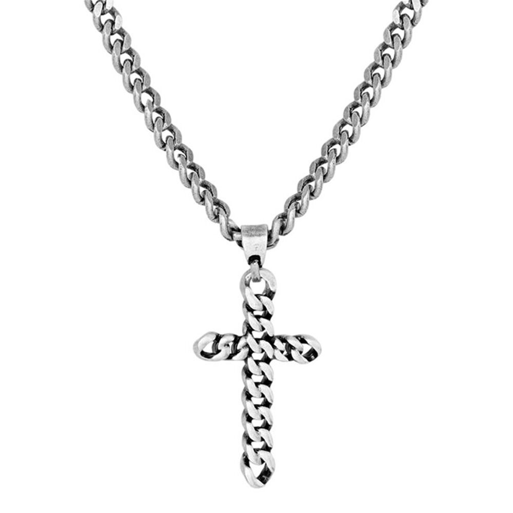 image of Men's Braided Cross Necklace