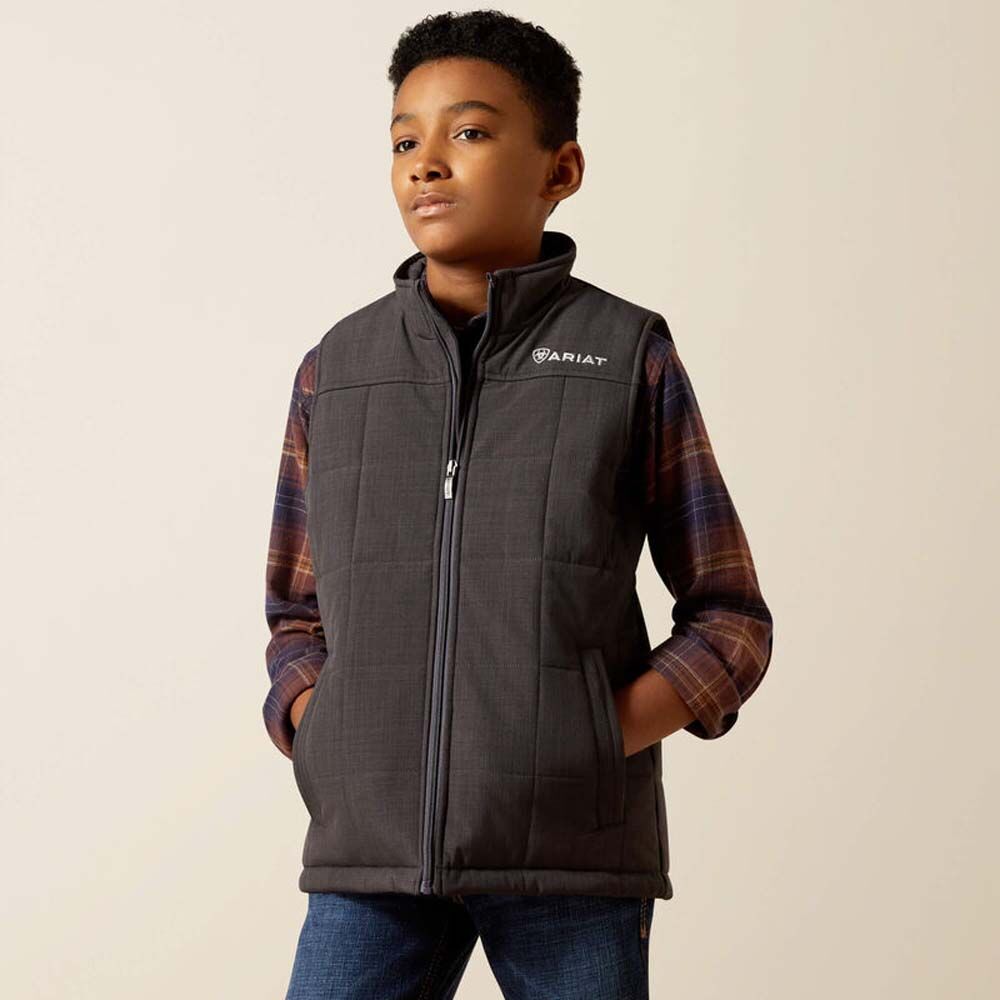 image of Boys' Crius Insulated Vest, Phantom Heather