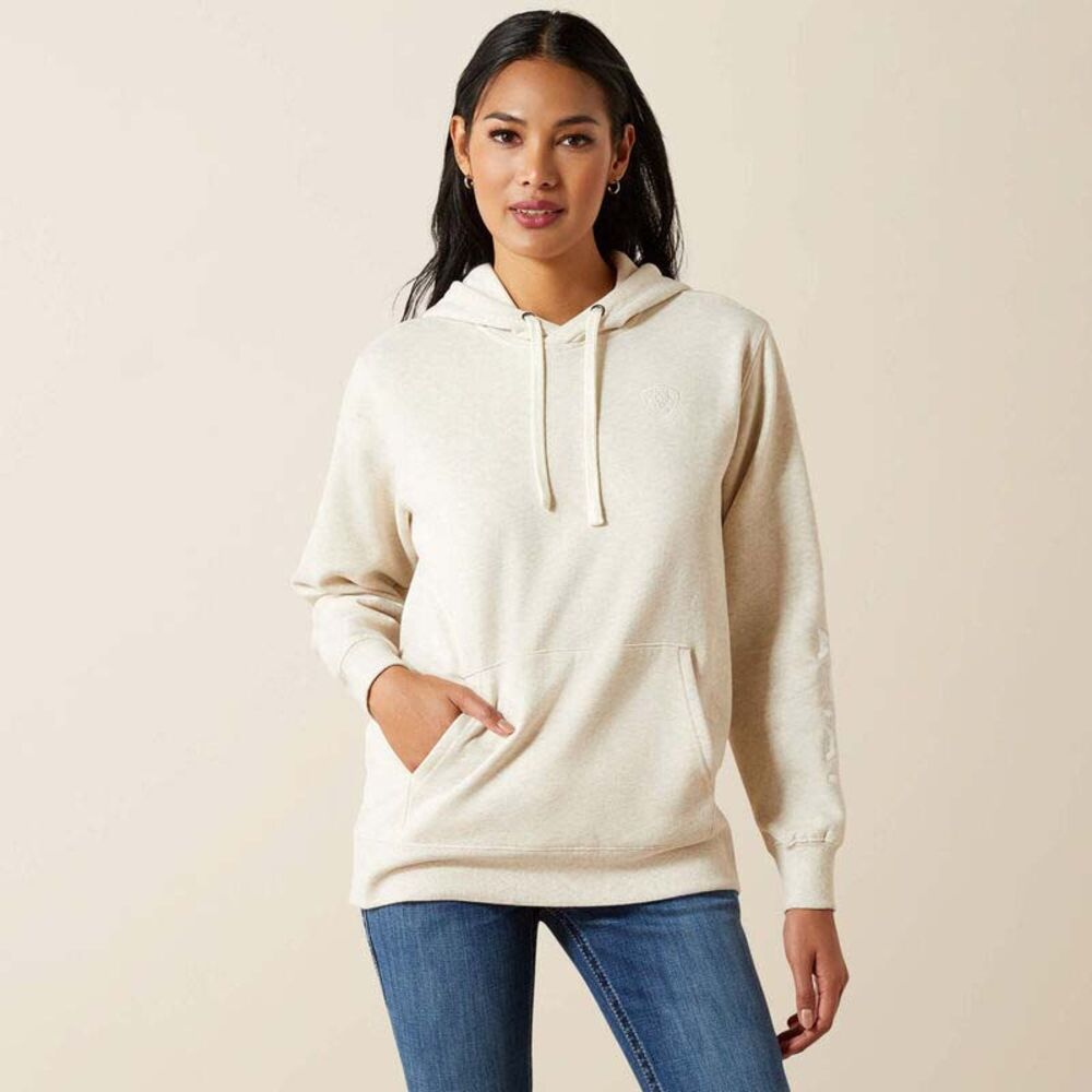 image of Women's Logo 2.0 Hoodie, Oatmeal Heather