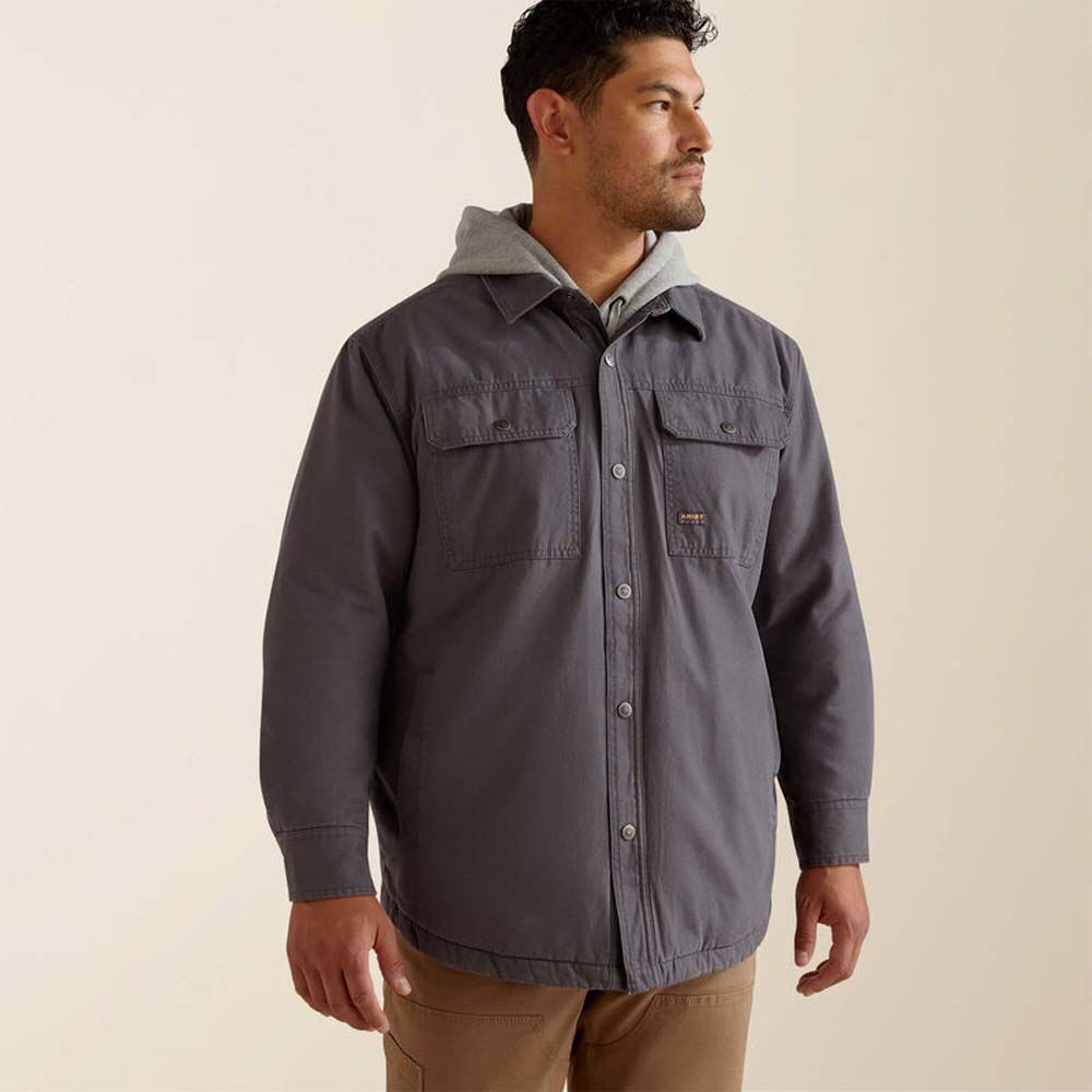image of Men's Rebar Canvas Shirt Jacket, Rebar Gray
