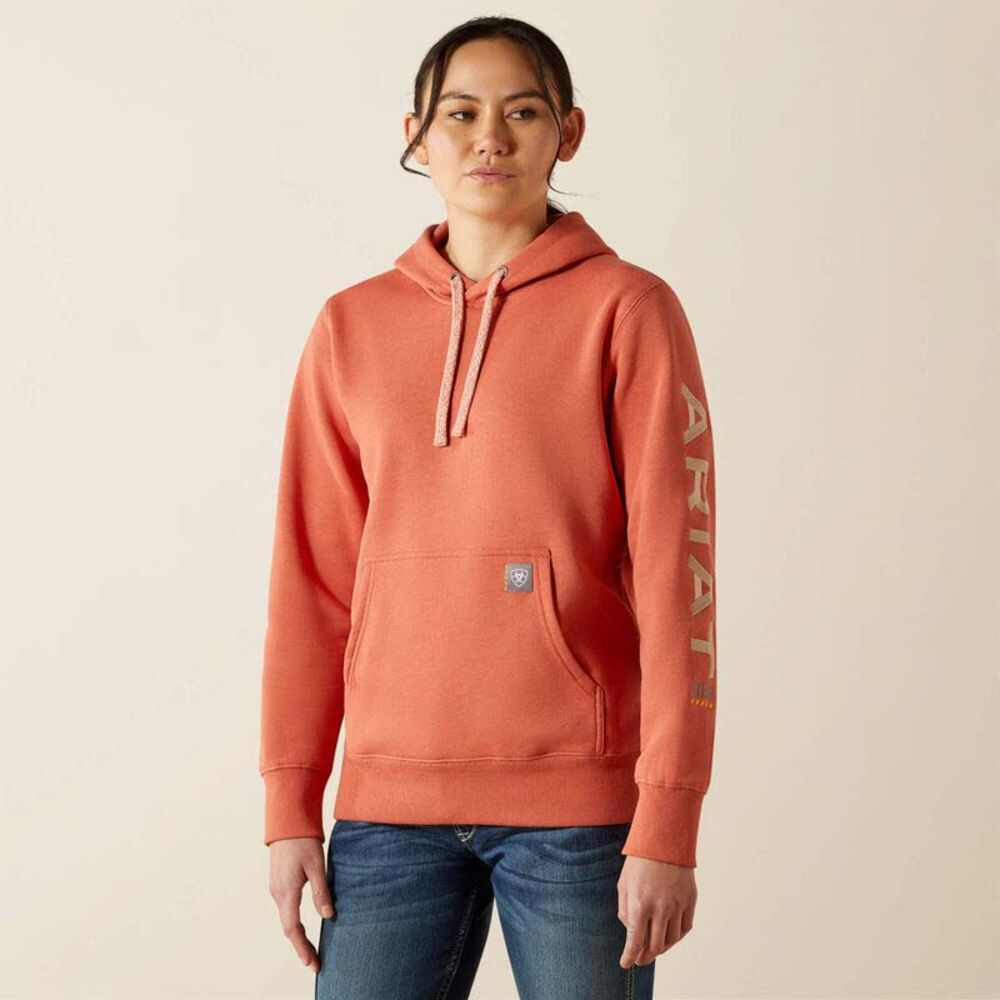 image of Women's Rebar Graphic Hoodie, Aragon Heather/ Cameo