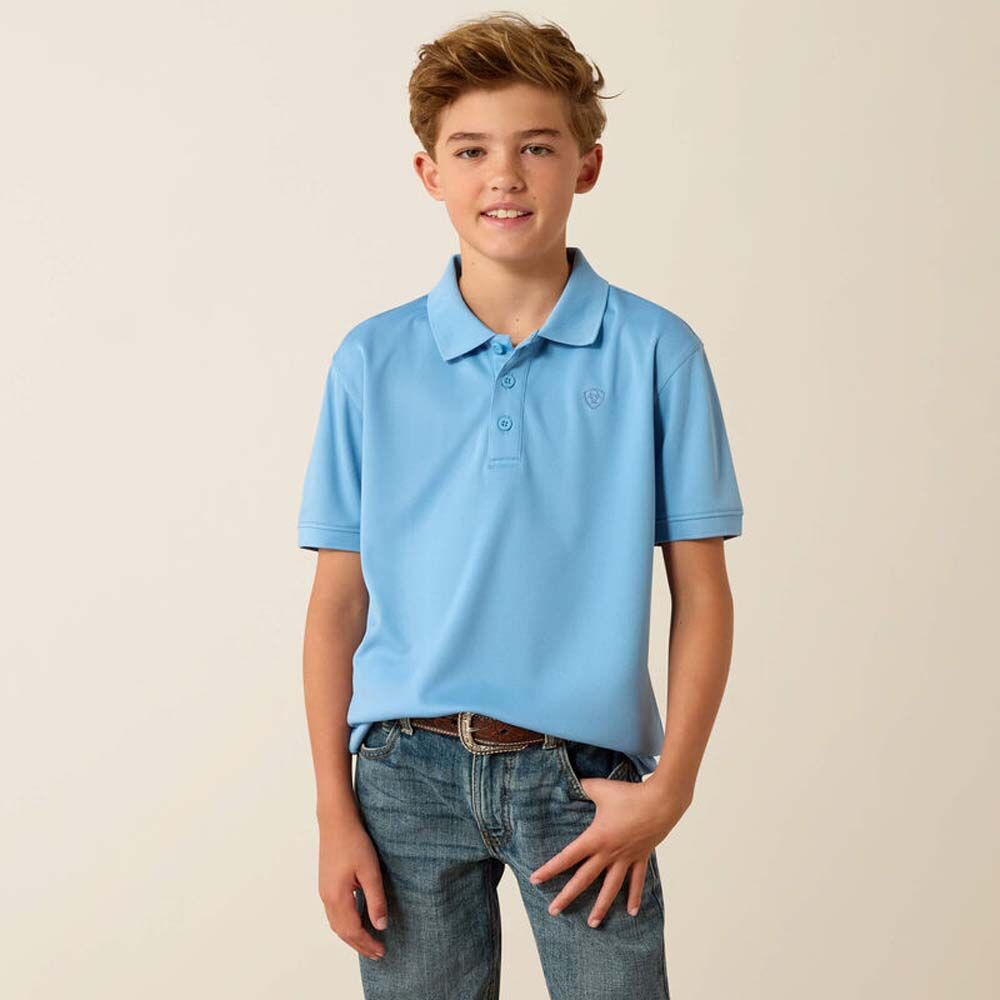 image of Boys' TEK Polo, Blissful Blue