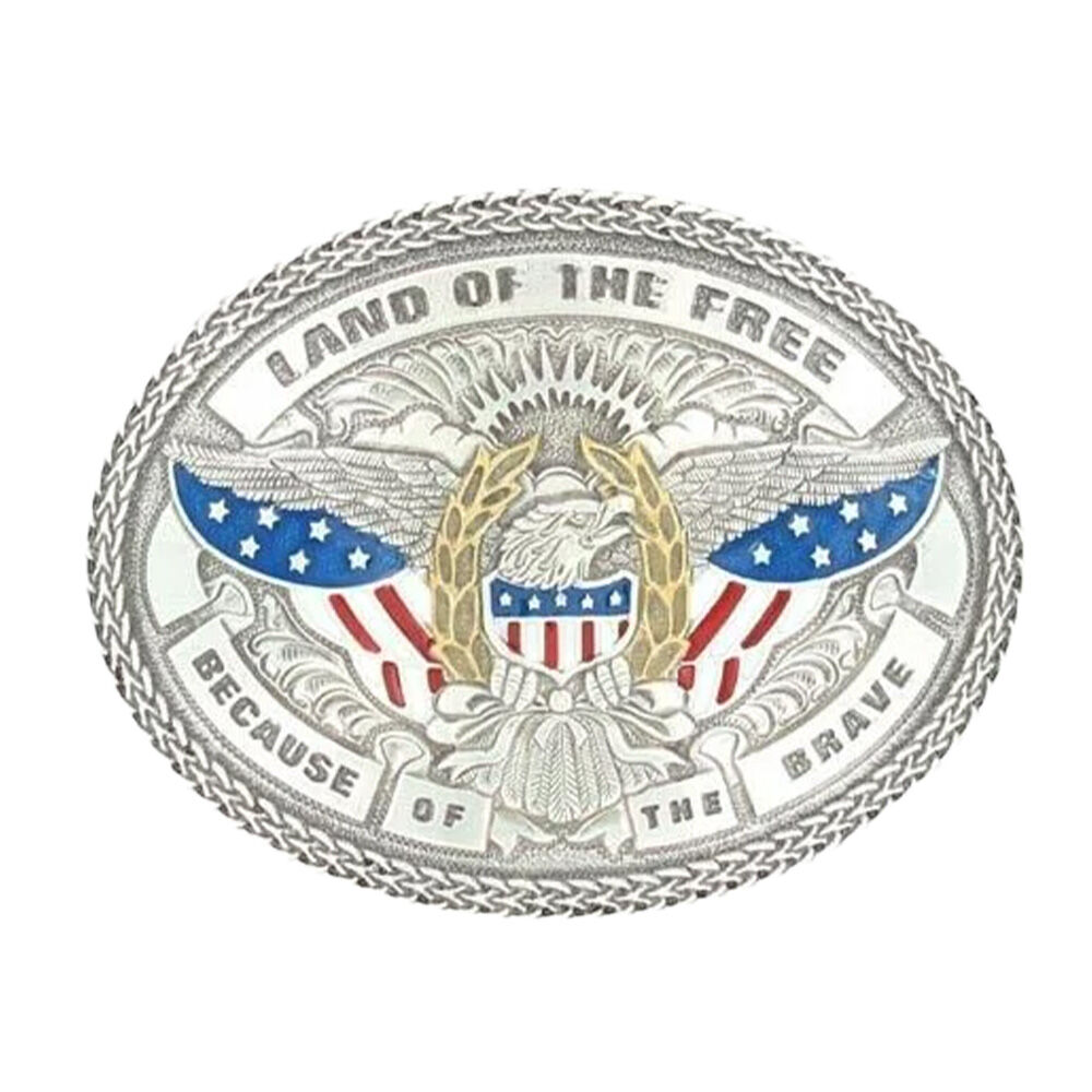 image of Men's Oval Land of the Free Belt Buckle