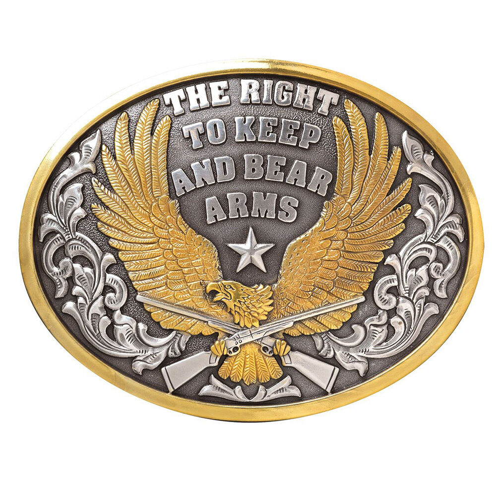 image of Men's Oval Right to Bear Arms Belt Buckle