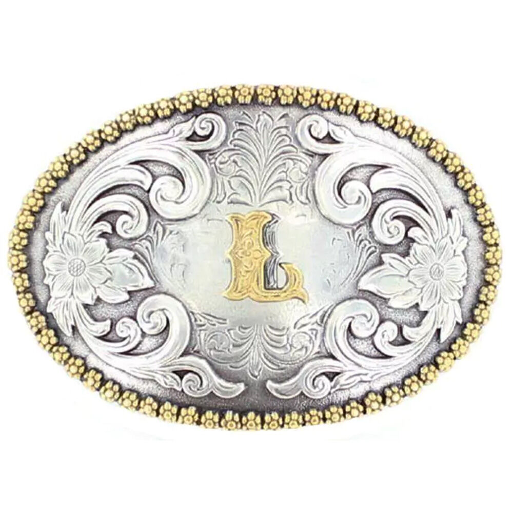 image of Men's Oval Initial Belt Buckle, L