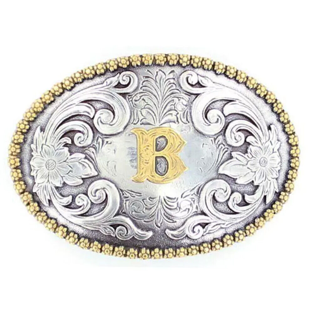 image of Men's Oval Initial Belt Buckle, B