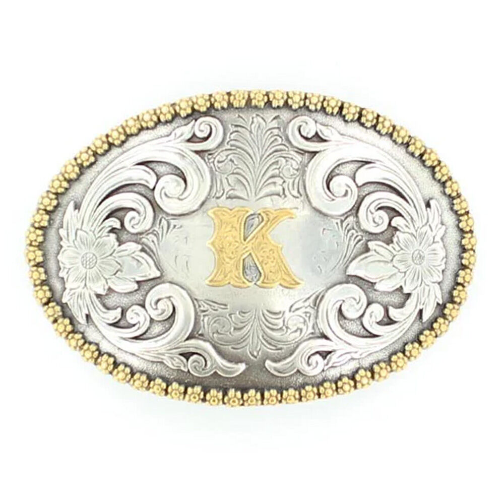 image of Men's Oval Initial Belt Buckle, K