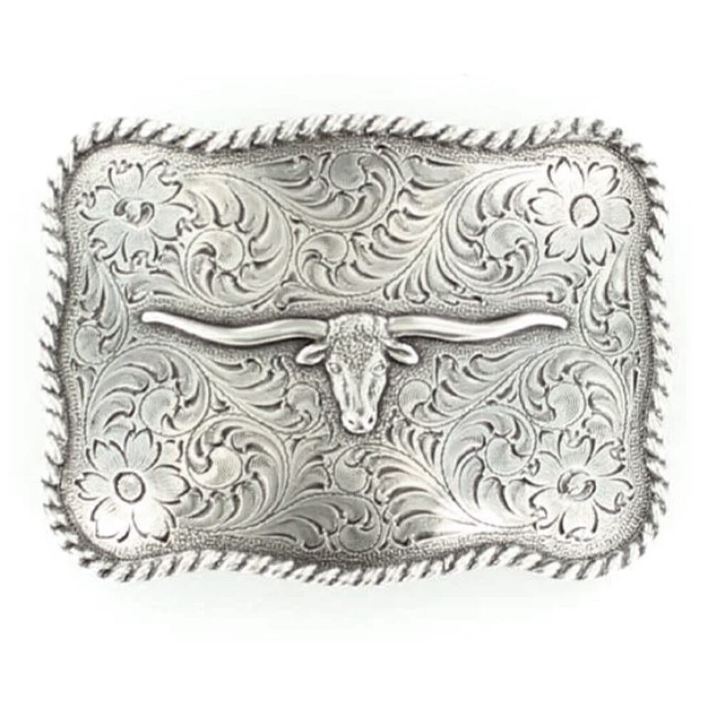 image of Men's Rectangle Texas Longhorn Belt Buckle