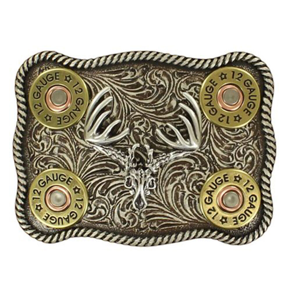 image of Men's Rectangle Shotgun Shell Skull Belt Buckle