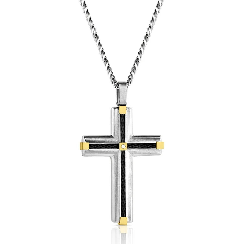 image of Men's Golden Points Cross Necklace