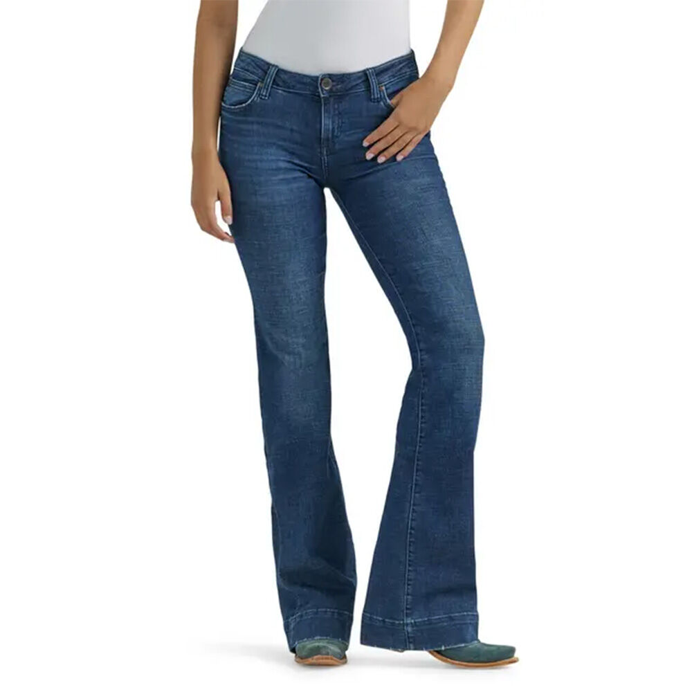 image of Women's Retro Mae Sophia Wide Leg Mid Rise Trouser Jeans