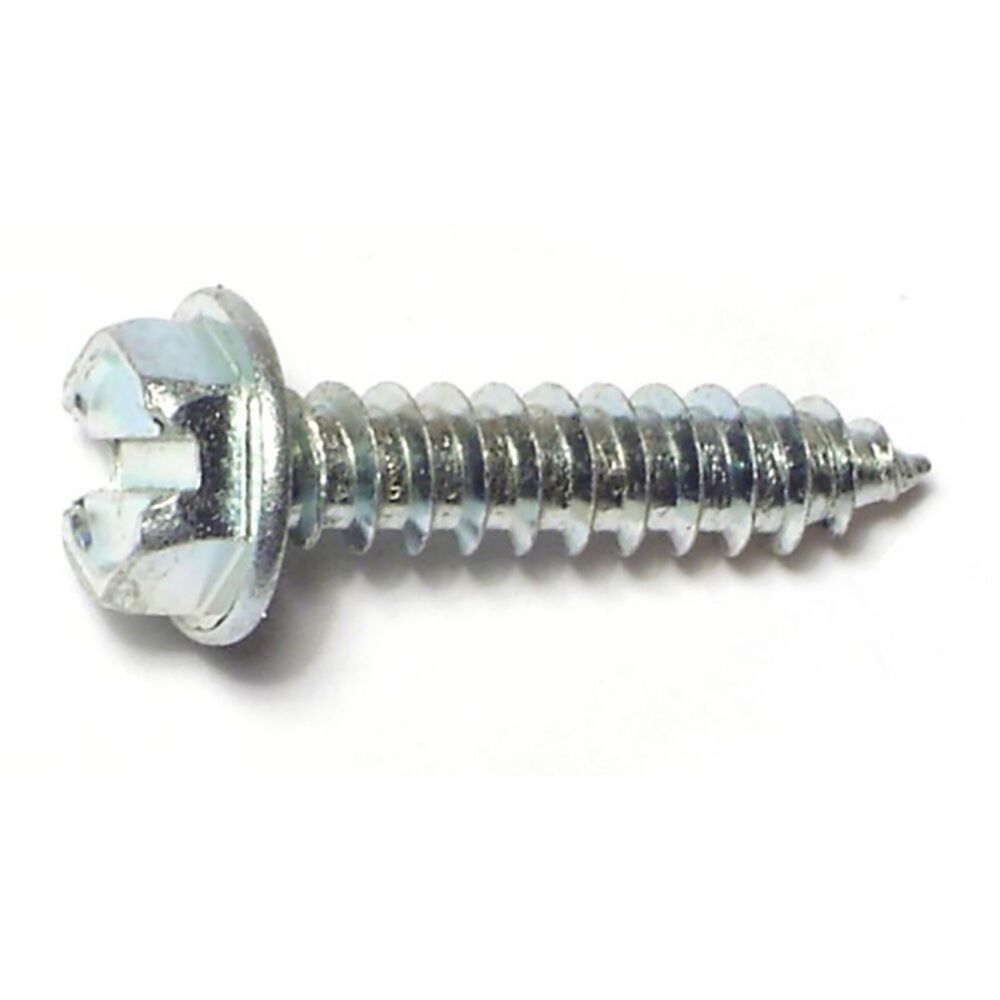 image of 8 x 3/4 Slotted Hex Washer Sheet Metal Screws - 10177
