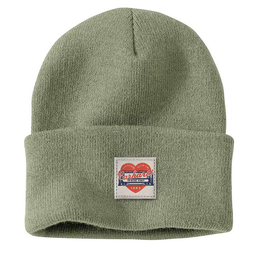 image of Women's Knit Heart Patch Beanie