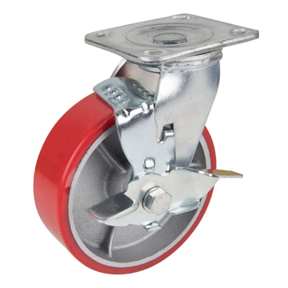 image of 8 in Swivel Plate Poly Caster with Brake