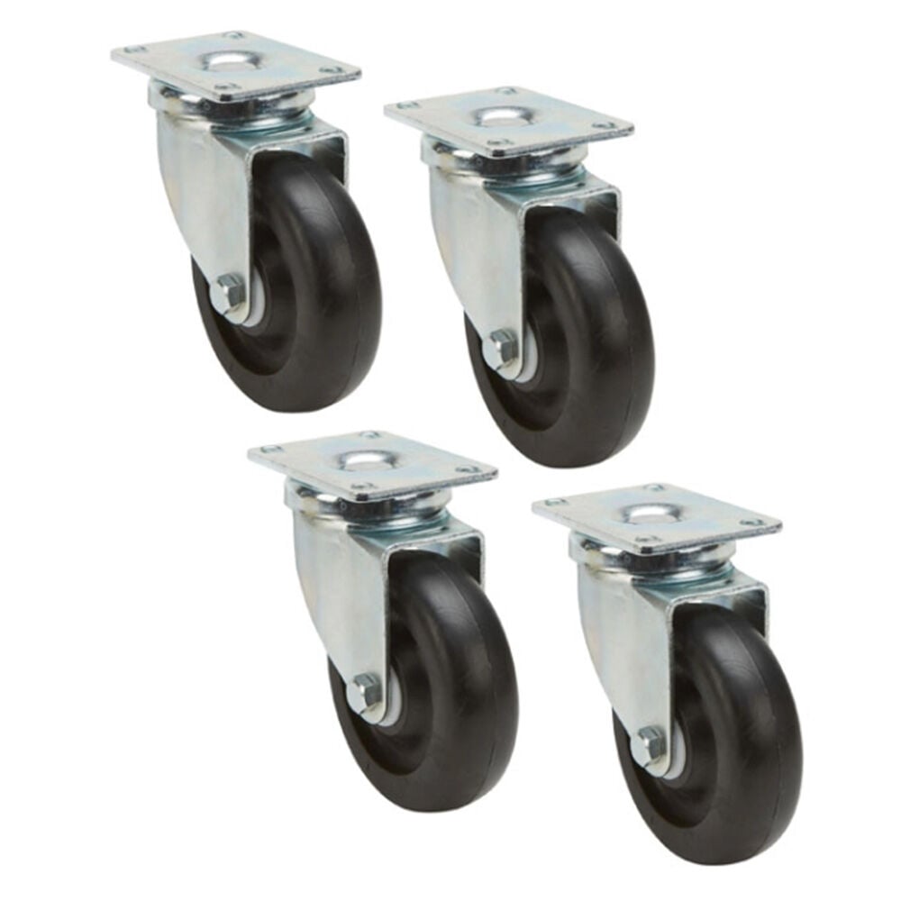 image of 4 in Swivel Plate Plastic Caster, 4 pk