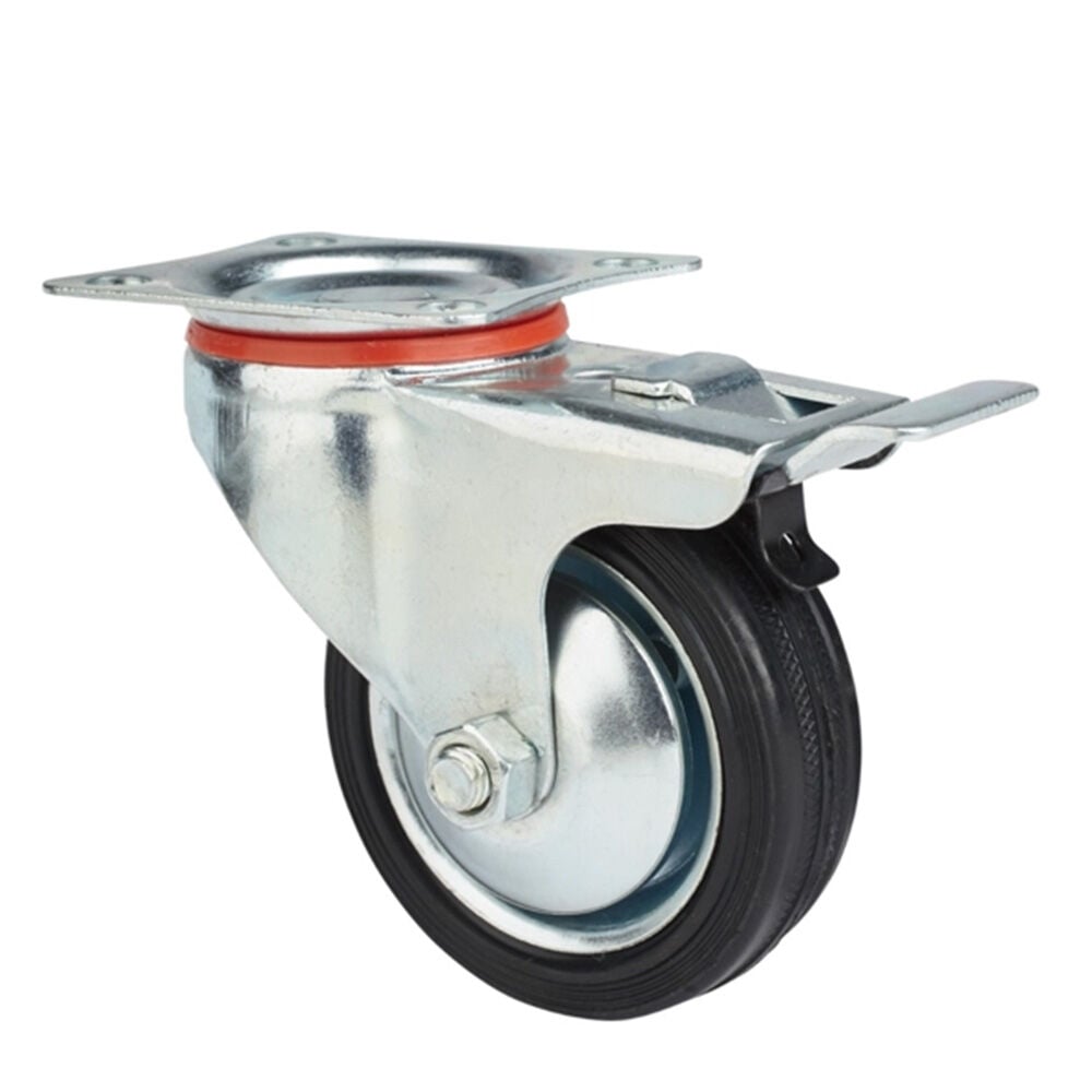 image of 3 in Swivel Rubber Caster with Brake