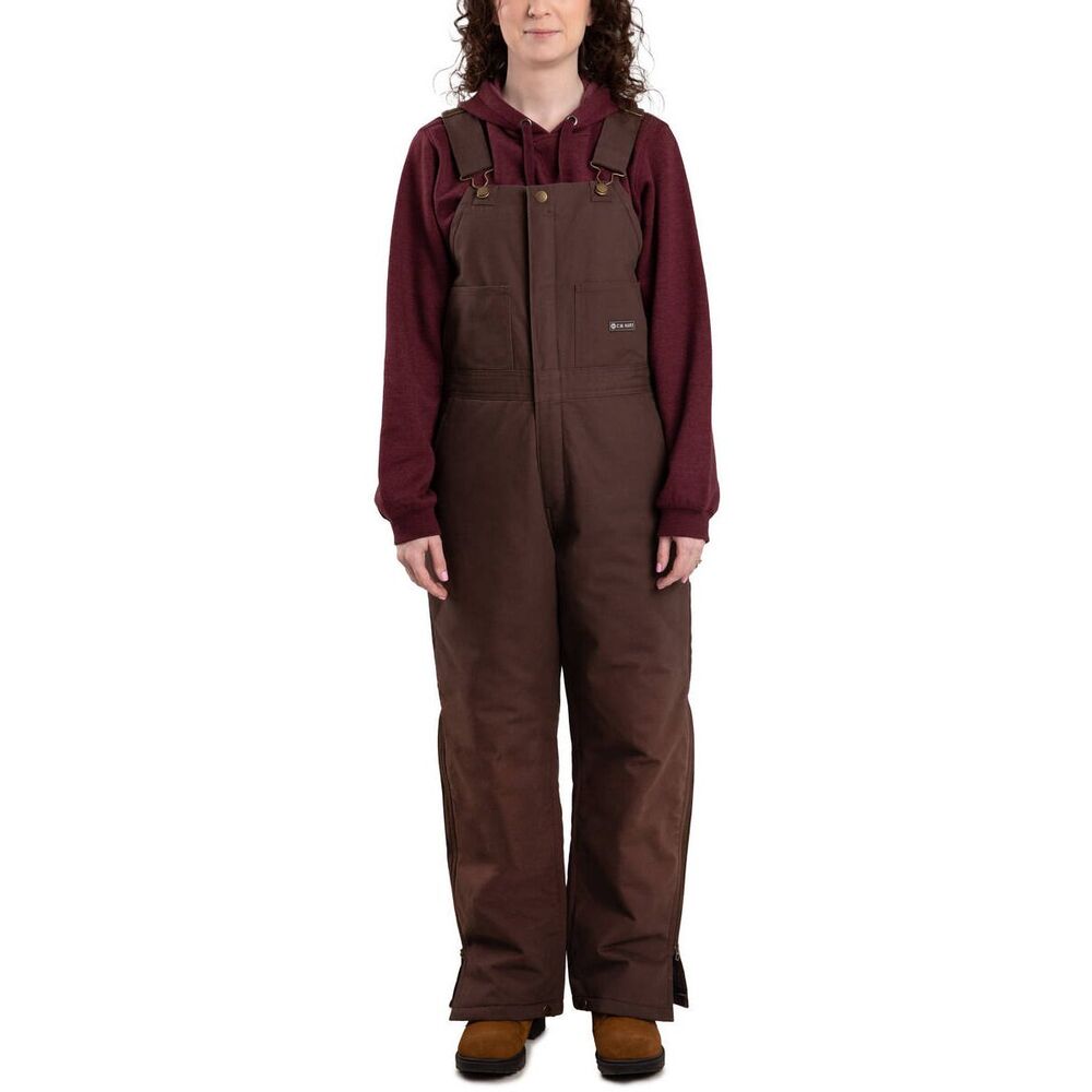 image of Women's Insulated Bib Overalls- Tuscan Brown