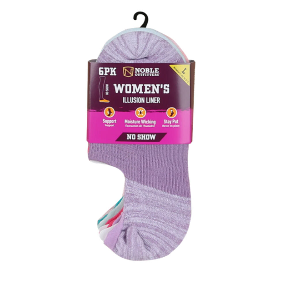 image of Women’s Illusion Invisible Liner Sock- 6-Pack