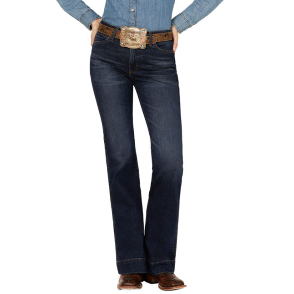 image of Women's Retro Premium Gabriella Dark Wash High Rise Trouser Jeans