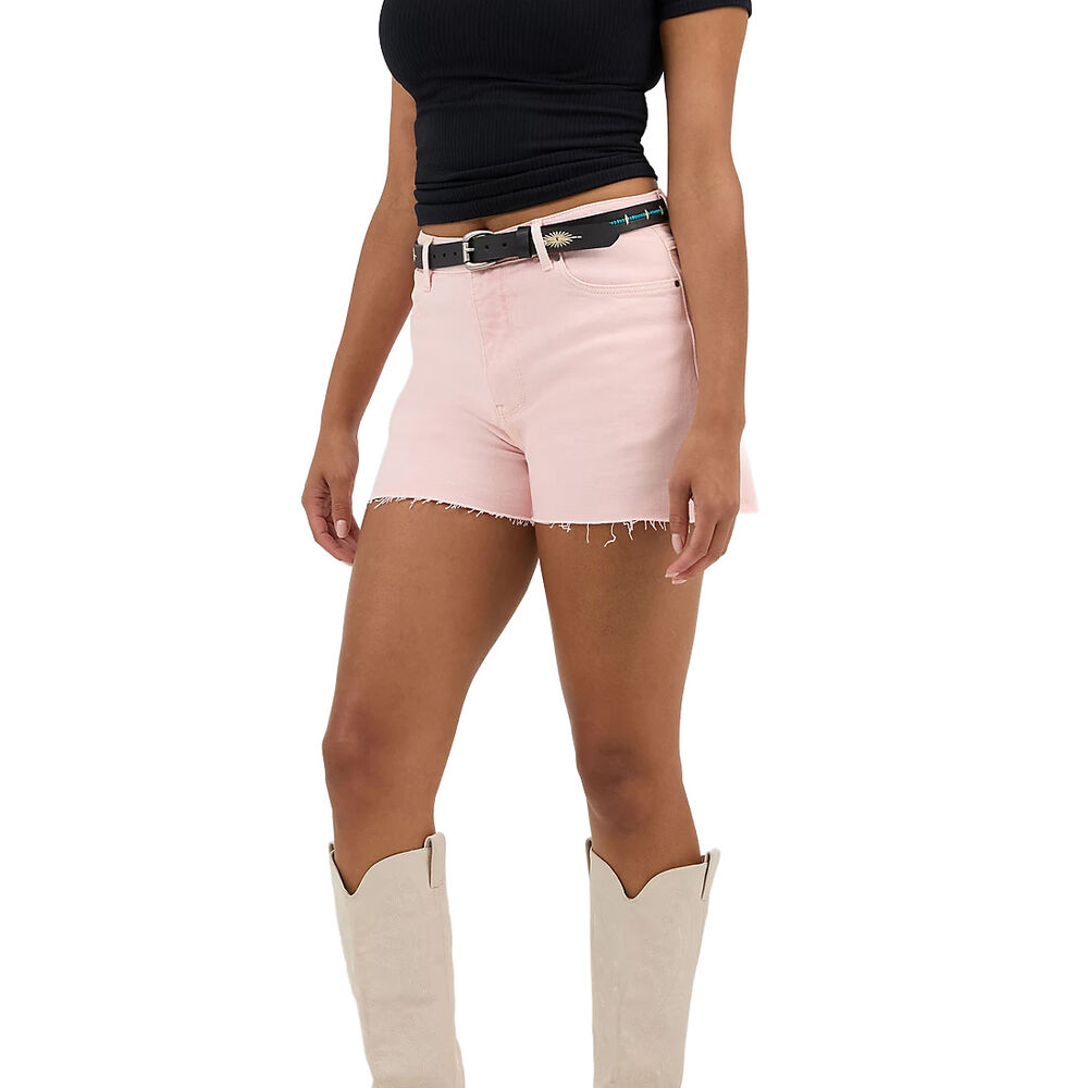 image of Women's High Rise Cowboy Shorts- Pink