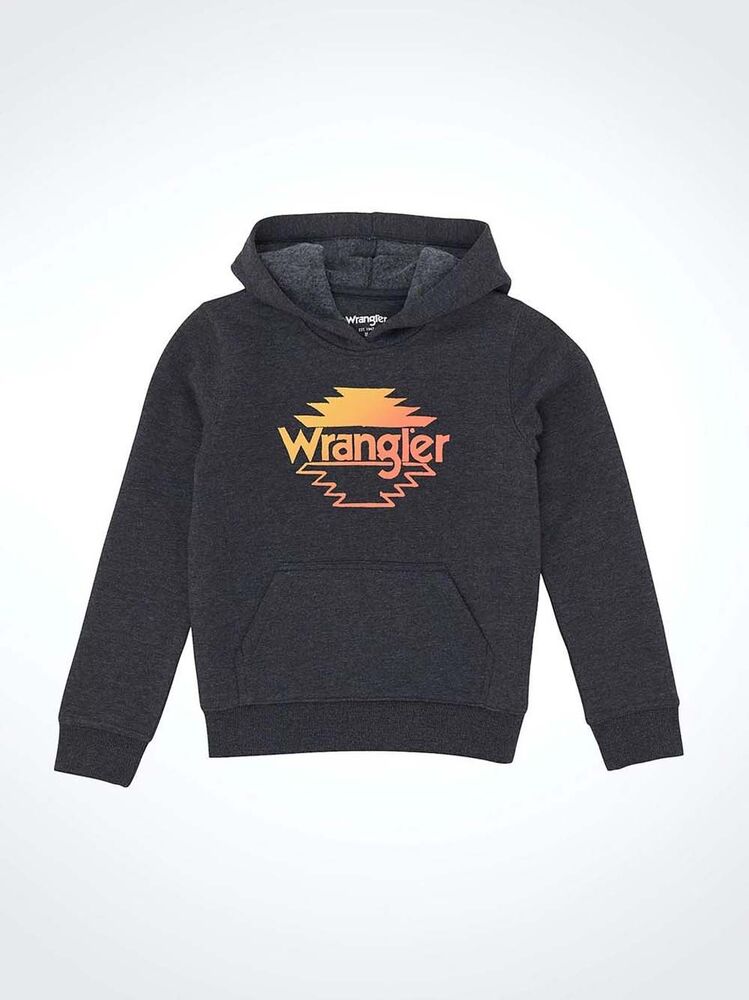 image of Kid's Multicolor Logo Pullover Hoodie, Jet Black