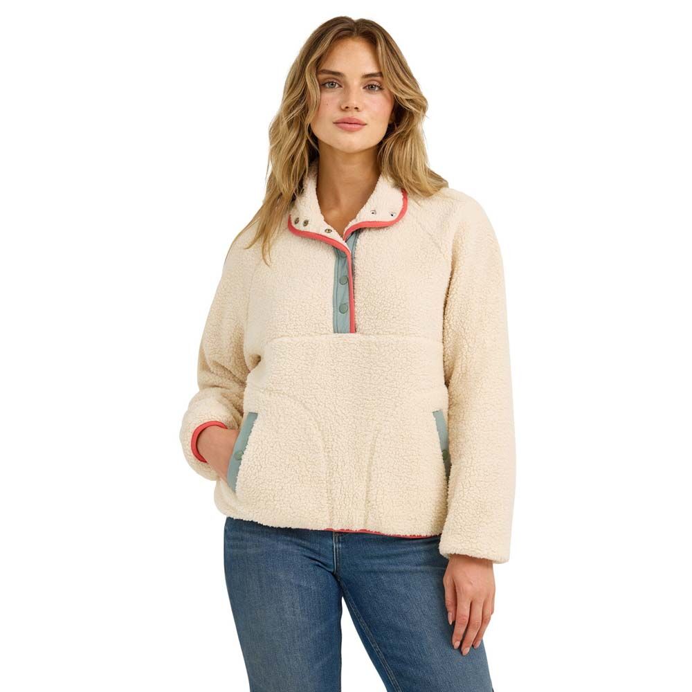 image of Women's Long Sleeve Snap Button Pullover, White