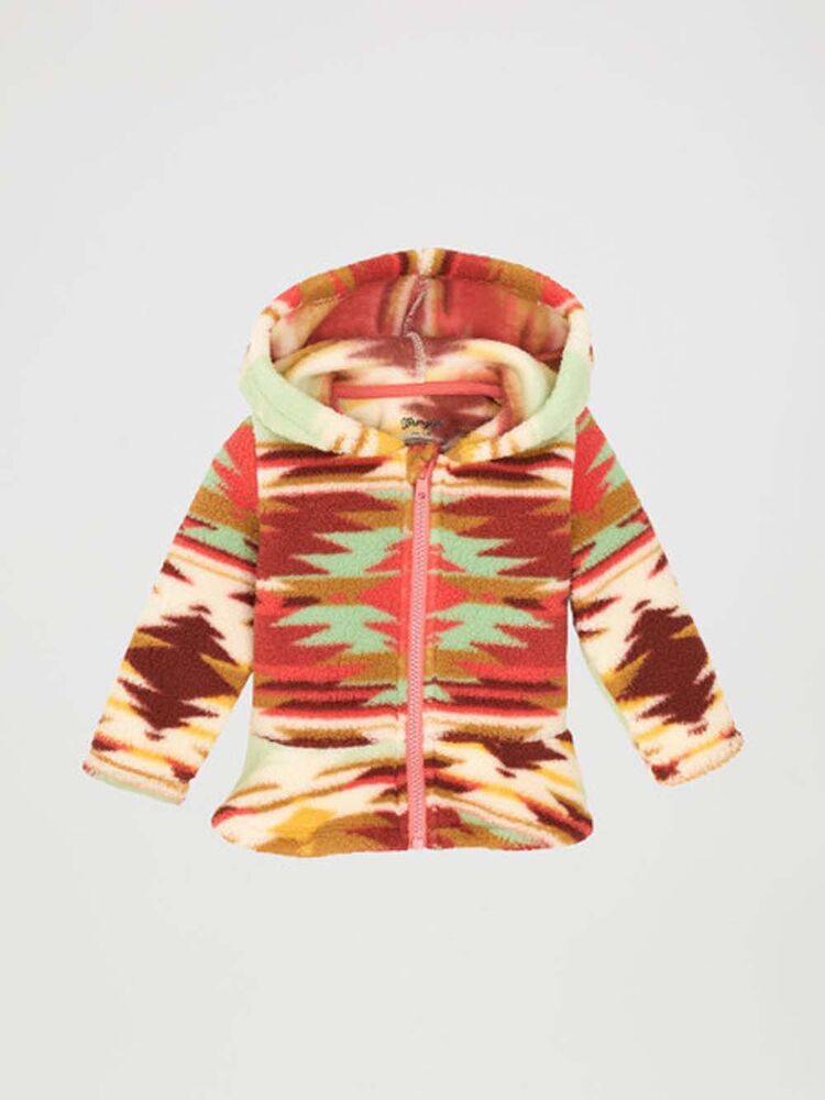 image of Girl's Sherpa Jacket, Aztec Green
