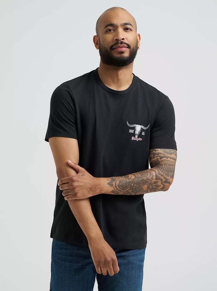 image of Men's Graphic Short Sleeve Shirt, Jet Black