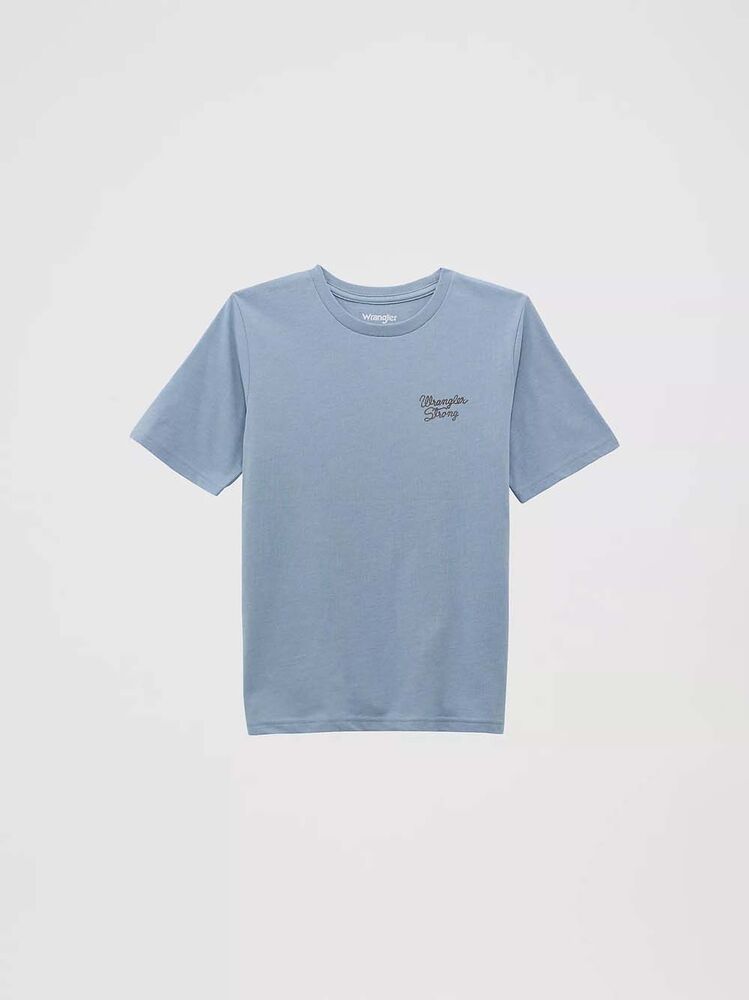 image of Kid's Graphic Short Sleeve T-Shirt, Ashley Blue Heather