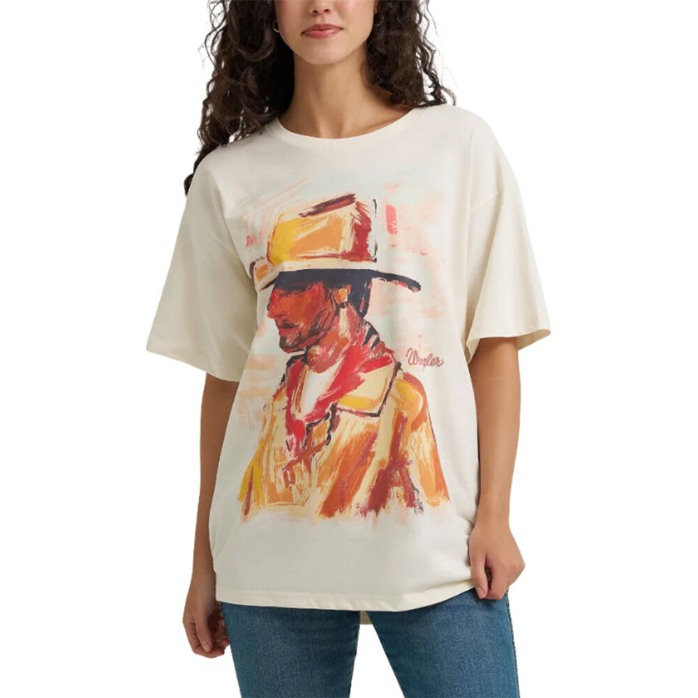 image of Women's Retro Whisper Cowboy Short Sleeve Graphic T-Shirt
