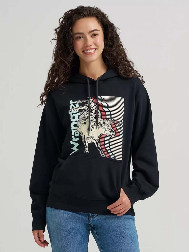 image of Women's Graphic Hoodie, Black Layers