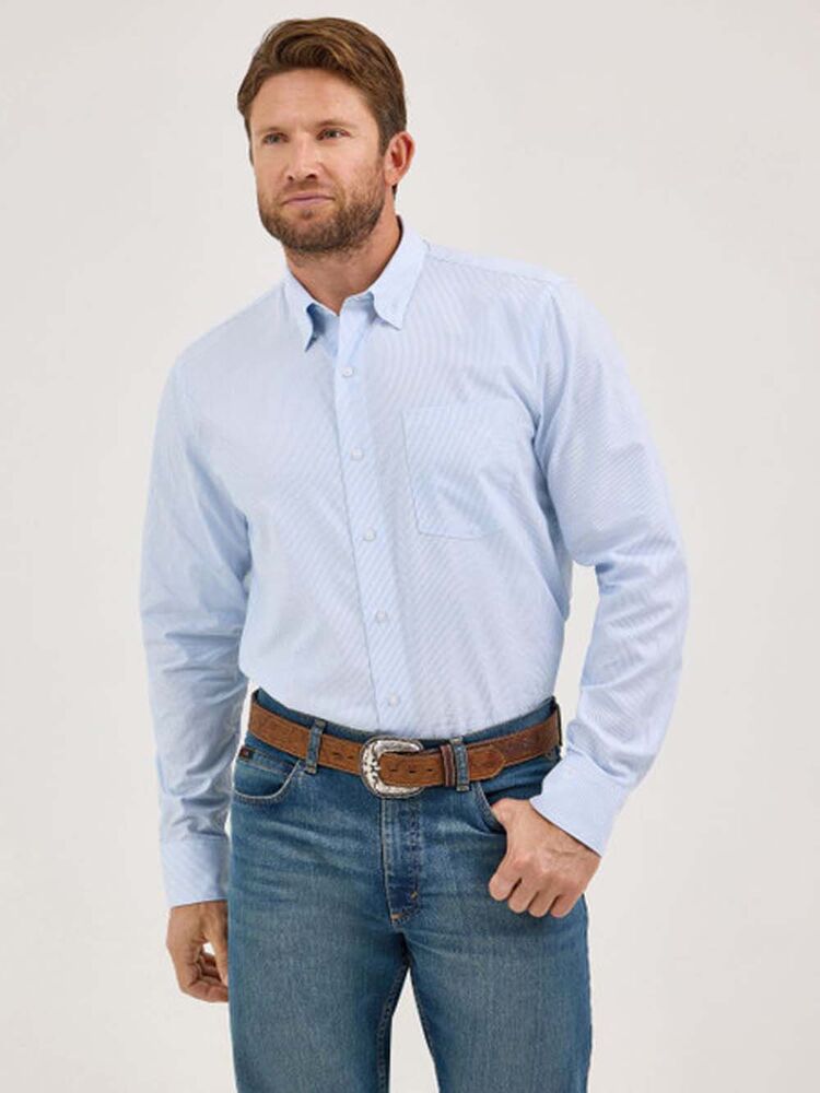 image of Men's Cody Johnson Button Down Long Sleeve Shirt, Blue