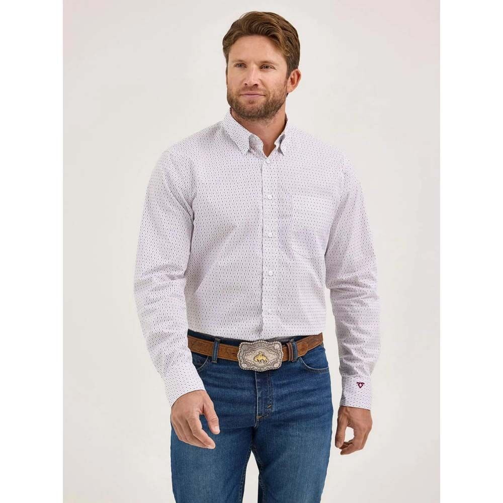 image of Men's Cody Johnson Button Down Long Sleeve Shirt, White