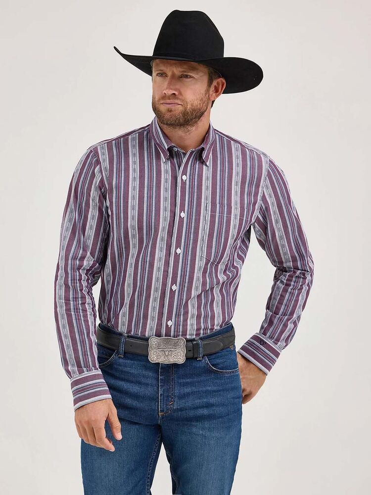 image of Men's Cody Johnson Button Down Long Sleeve Shirt, Mauve