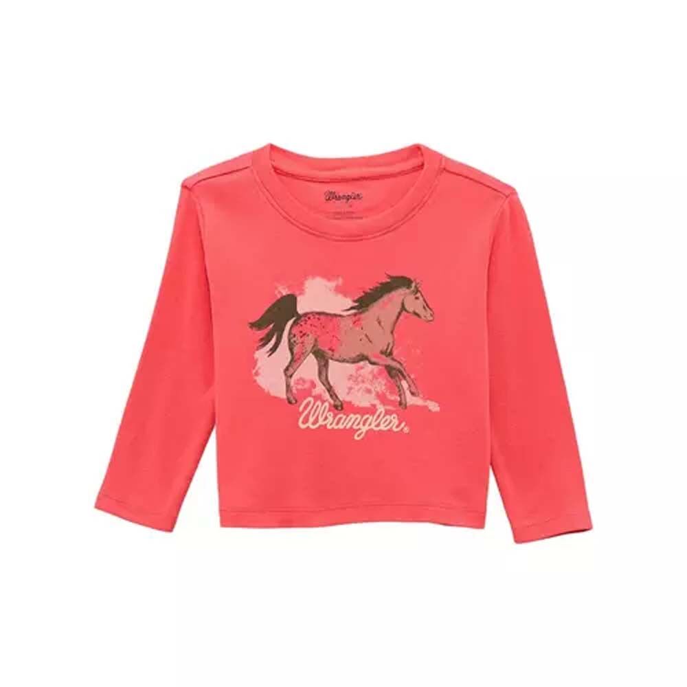 image of Girl's Graphic Long Sleeve Shirt, Pink