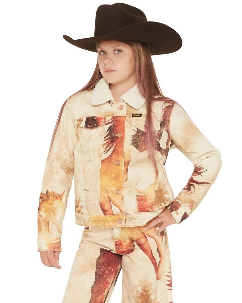 image of Girl's Lainey Wilson Trucker Jacket, Cream