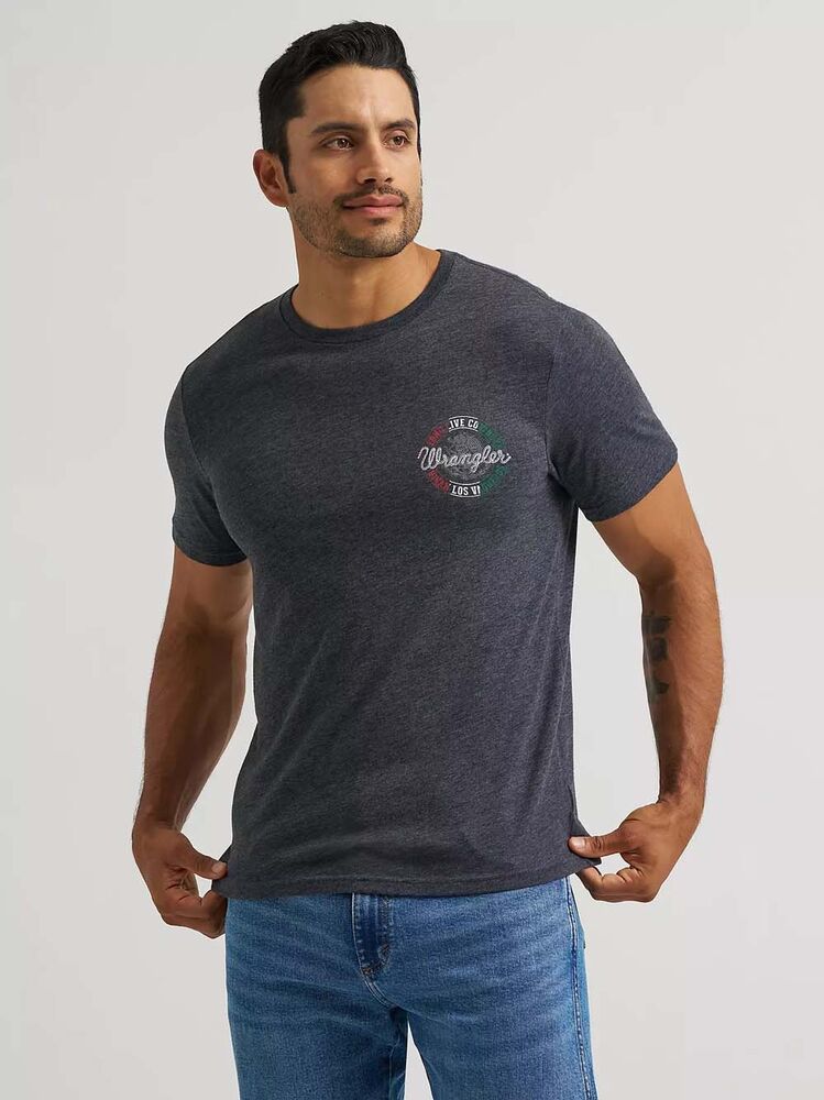 image of Men's Graphic Short Sleeve T-Shirt, Jet Black Heather