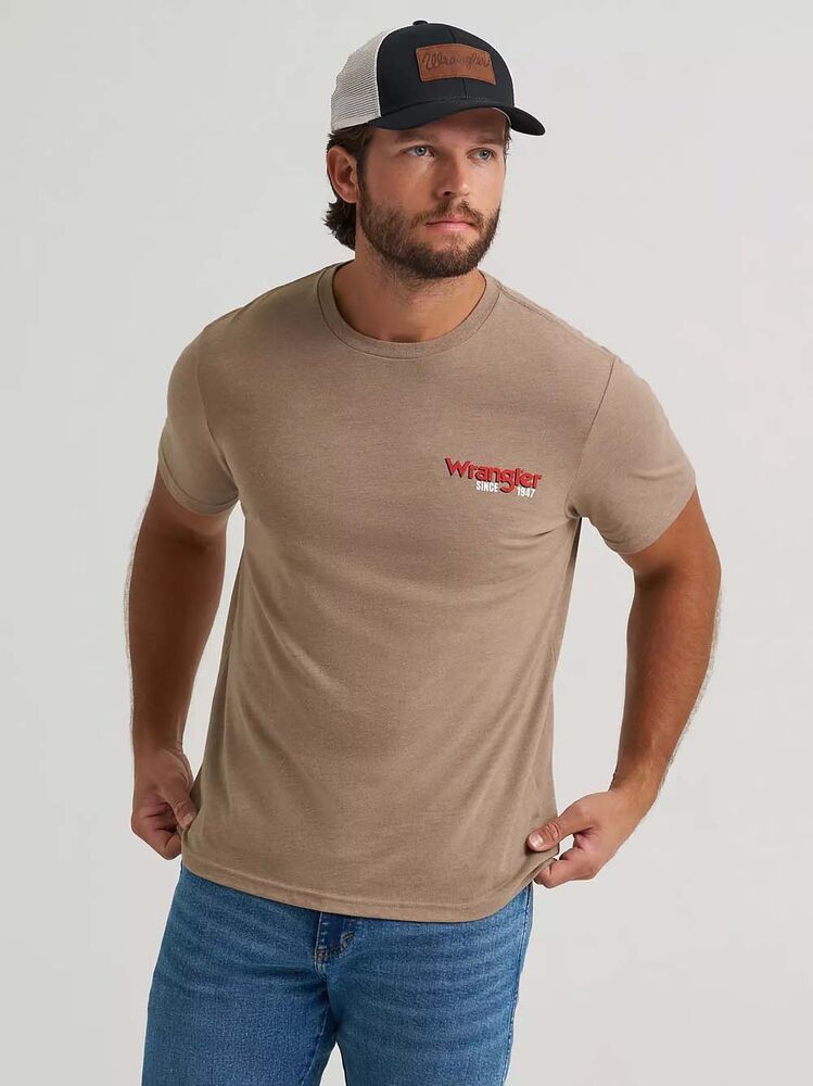 image of Men's Graphic Short Sleeve T-Shirt, Desert Taupe Heather